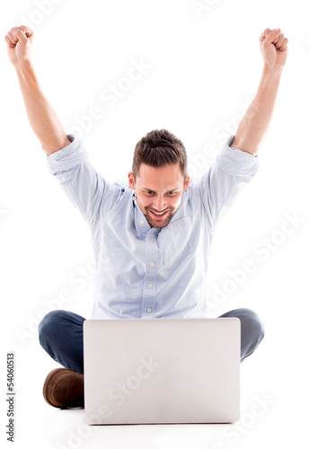 Photo: Successful man with a laptop Successful man with a laptop