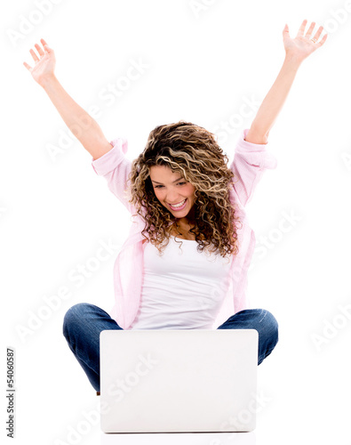 Photo: Successful woman with a laptop Successful woman with a laptop