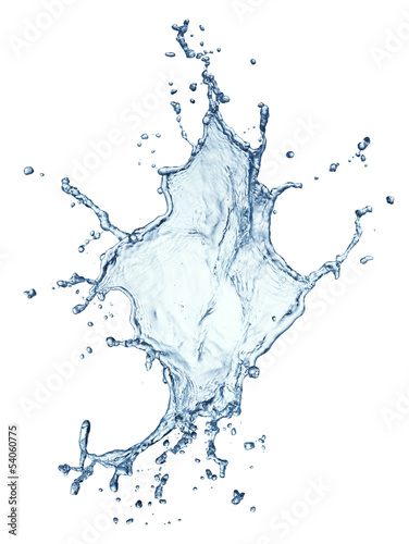 Photo: blue water splash isolated blue water splash isolated