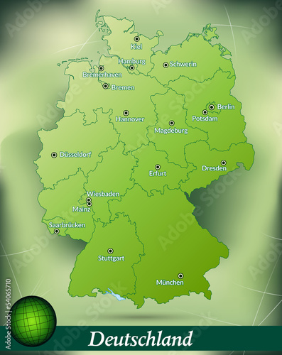 Vector: Deutschlandkarte mit Hauptstädten Deutschlandkarte mit Hauptstädten