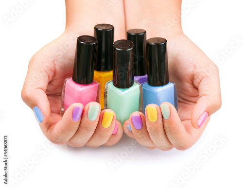 Photo: Nail Polish. Manicure. Colorful Nail Polish Bottles Nail Polish. Manicure. Colorful Nail Polish Bottles