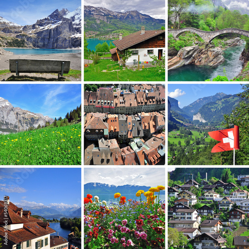 Photo: Swiss landscape - collage Swiss landscape - collage