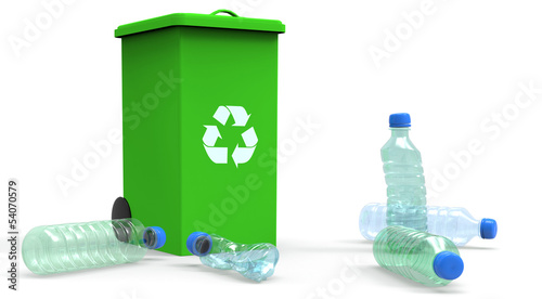 Illustration: 3D Plastic Bottles - Recycling 3D Plastic Bottles - Recycling