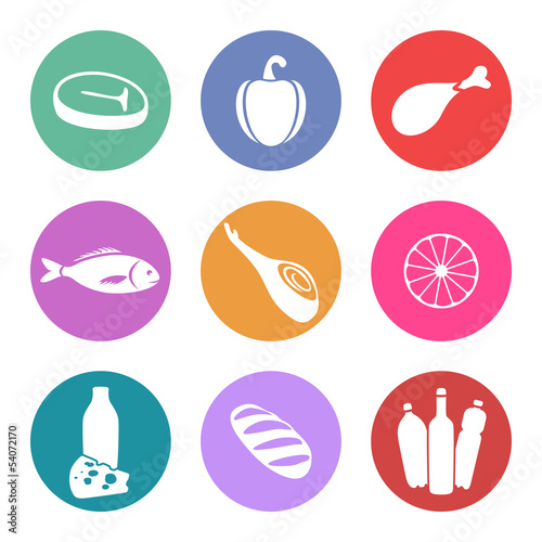 Vector: Conjunto de iconos de alimentación Conjunto de iconos de alimentación