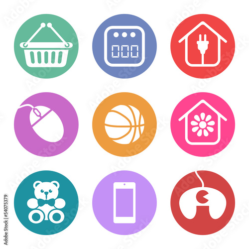 Vector: Conjunto de iconos para secciones de supermercado Conjunto de iconos para secciones de supermercado