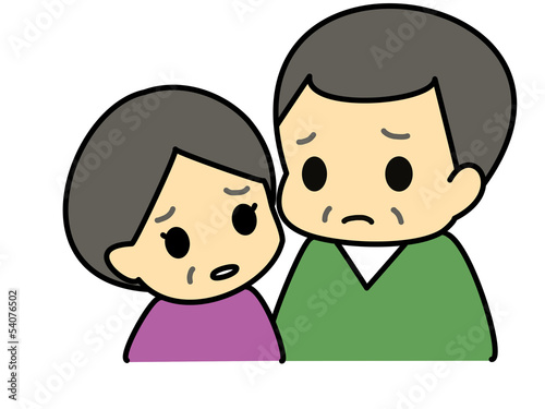 Illustration: 老夫婦 心配 老夫婦 心配