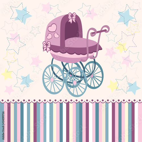 Vector: pram for the little ones - vector illustration pram for the little ones - vector illustration