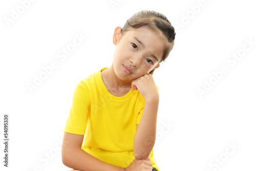 Photo: 憂鬱な表情の女の子 憂鬱な表情の女の子
