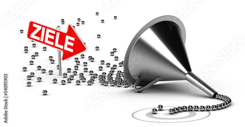 Illustration: Die Ziel - Marketing sales funnel Die Ziel - Marketing sales funnel
