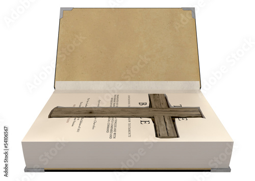 Photo: Crucifix Concealed In A Bible Crucifix Concealed In A Bible