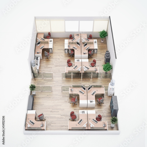 Illustration: Cross-section office building Cross-section office building