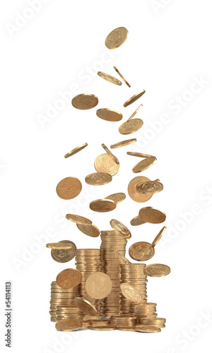 Illustration: Falling dollar coins Falling dollar coins