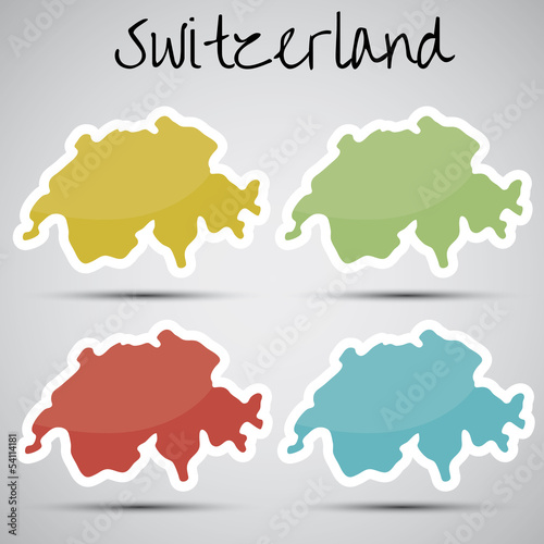Illustration: stickers in form of Switzerland stickers in form of Switzerland