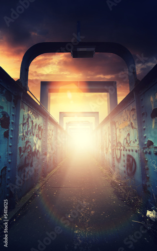 Photo: sunlight foot bridge sunlight foot bridge
