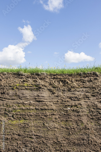 Photo: Earth cross section with sky Earth cross section with sky