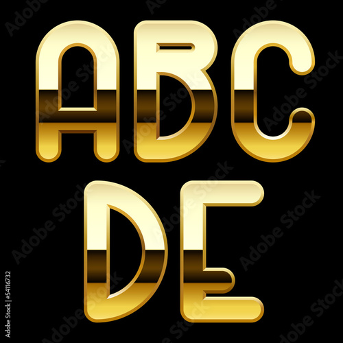 Vector: Gold alphabet letters Gold alphabet letters