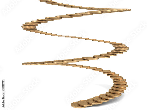 Illustration: Stairs of gold coins Stairs of gold coins