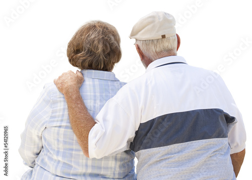 Photo: Happy Senior Couple Embrace - on White Happy Senior Couple Embrace - on White