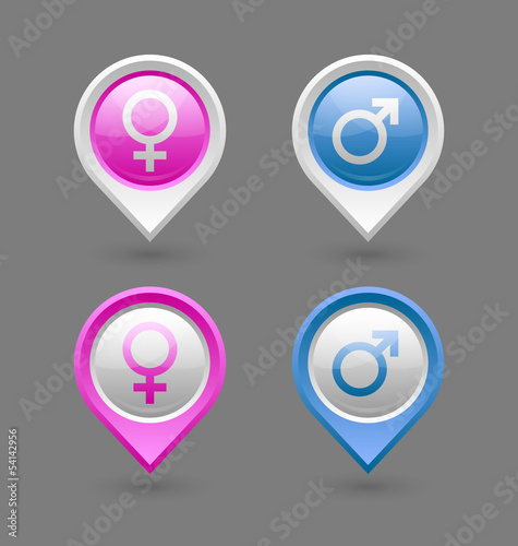 Vector: Venus and Mars female and male symbols Venus and Mars female and male symbols