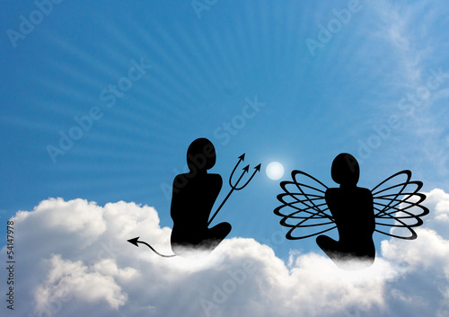 Illustration: Engel und Teufel Engel und Teufel