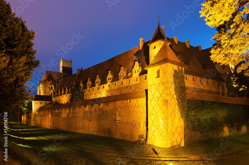 Photo: Malbork at night, Pomerania, Poland Malbork at night, Pomerania, Poland