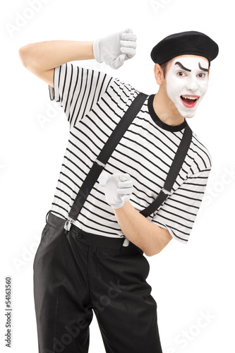 Photo: Male mime artist gesturing Male mime artist gesturing