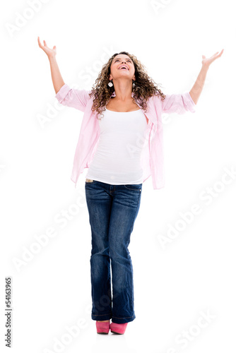 Photo: Woman with arms open Woman with arms open