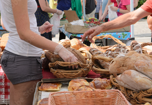 Photo: Selling Bread at Farmers Market Selling Bread at Farmers Market