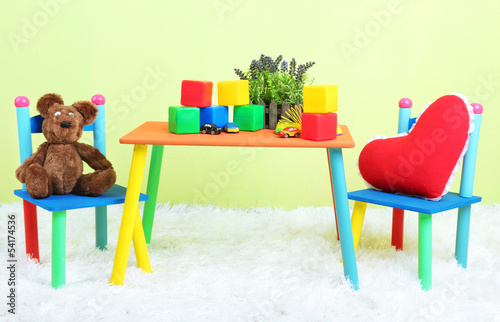 Photo: Modern child's room with equipment and toys Modern child's room with equipment and toys