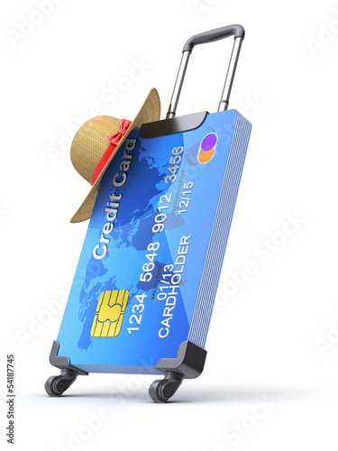 Illustration: Credit cards and suitcase Credit cards and suitcase