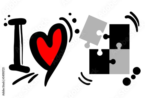 Vector: I love puzzle I love puzzle