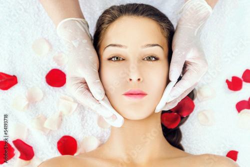 Photo: Young woman receiving beauty therapy Young woman receiving beauty therapy