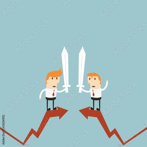 Vector: Businessman fighting Businessman fighting