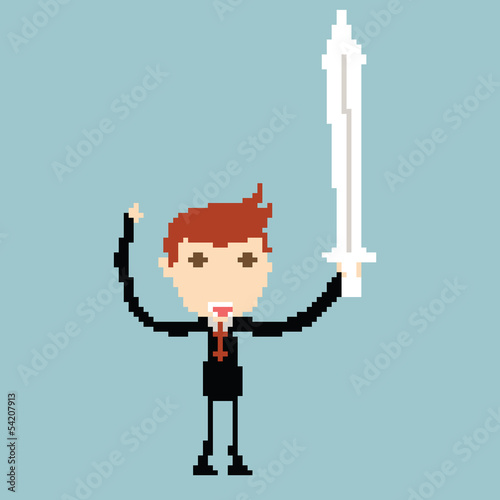 Vector: Businessman sword Businessman sword