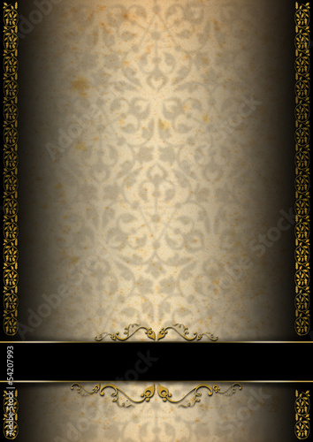 Illustration: Luxury Floral Black, Brown and Gold Background Luxury Floral Black, Brown and Gold Background