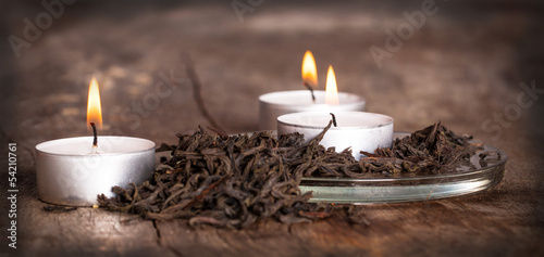 Photo: dried tea leaves dried tea leaves