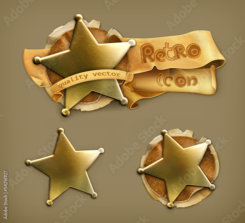Vector: Sheriff, retro icon Sheriff, retro icon