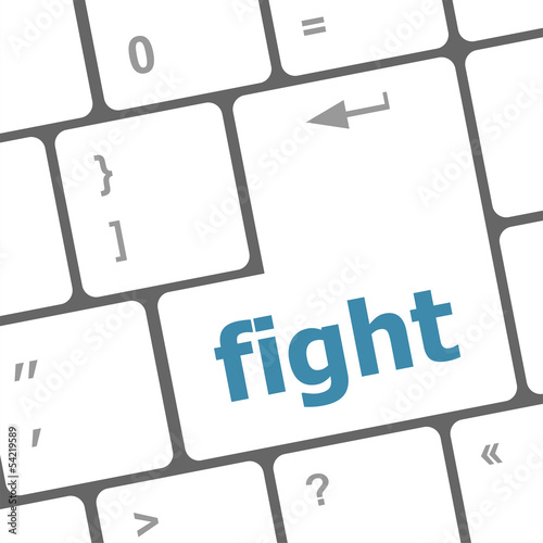 Photo: fight button on computer pc keyboard key fight button on computer pc keyboard key