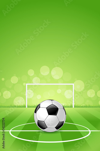 Vector: Soccer Ball on Green Background Soccer Ball on Green Background
