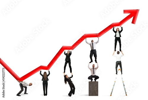 Photo: Teamwork and corporate profit Teamwork and corporate profit