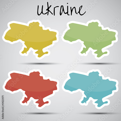 Illustration: stickers in form of Ukraine stickers in form of Ukraine