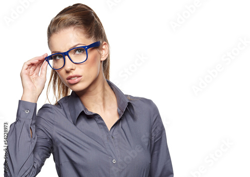 Photo: business woman in glasses business woman in glasses