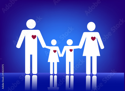 Vector: Family with heart Family with heart