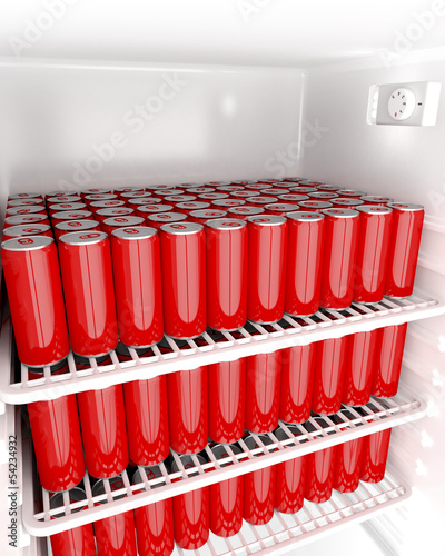 Illustration: Red beverage cans Red beverage cans
