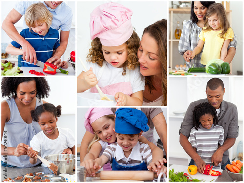 Photo: Collage of cute families Collage of cute families