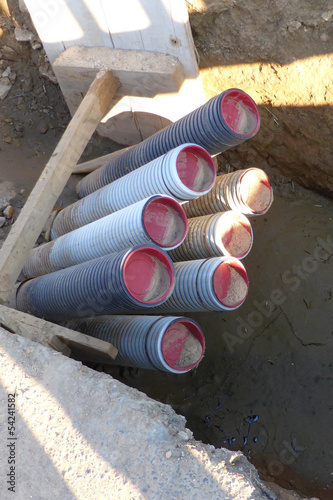 Photo: Baustelle - Kabel und Kabelkanallegung Baustelle - Kabel und Kabelkanallegung