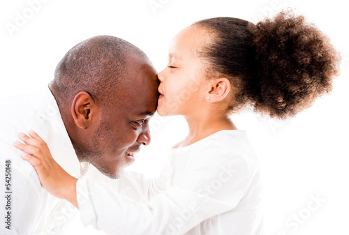 Photo: Girl kissing her father Girl kissing her father