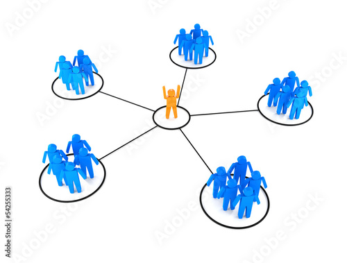 Illustration: Conceptual image of teamwork. 3D image Conceptual image of teamwork. 3D image
