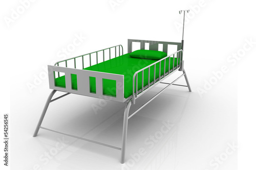 Illustration: Hospital bed rendered modern isolated Hospital bed rendered modern isolated
