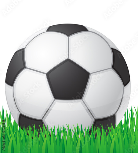 Vector: football soccer ball in grass background vector illustration football soccer ball in grass background vector illustration